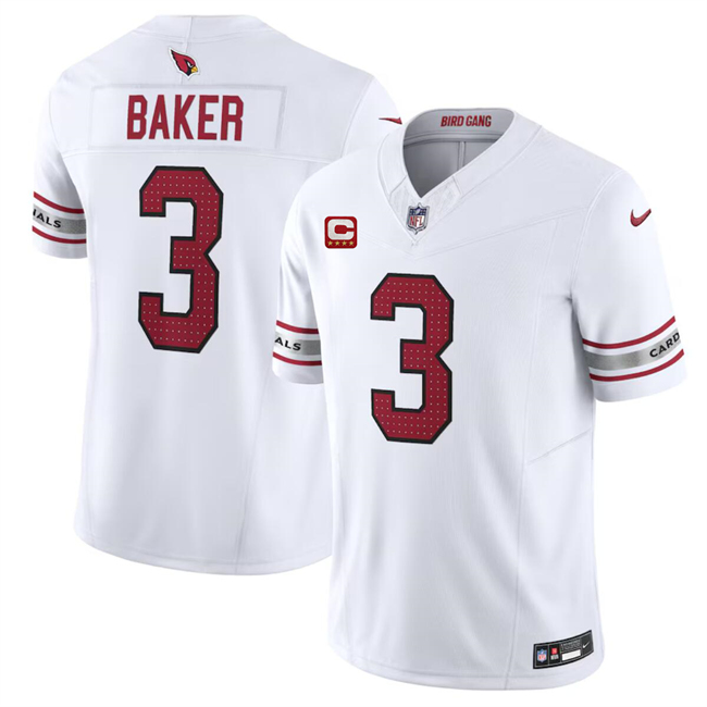 Men's Arizona Cardinals #3 Budda Baker White 2024 F.U.S.E. With 4-Star C Patch Vapor Untouchable Limited Football Stitched Jersey